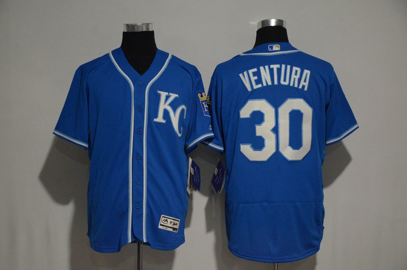 2017 MLB Kansas City Royals #30 Yordano Ventura Blue jerseys2->->MLB Jersey